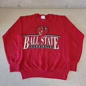 Ball State Cardinals University Ncaa Sweatshirt Red Jk352